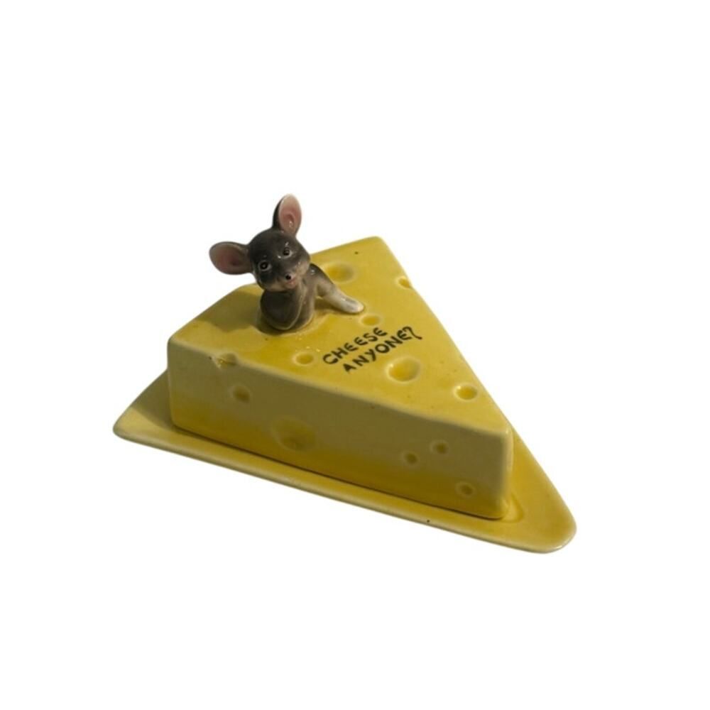 ESD Japan Cheese Shaped Keeper Dish Mouse Kitchen Kitsch "Cheese Anyone?"